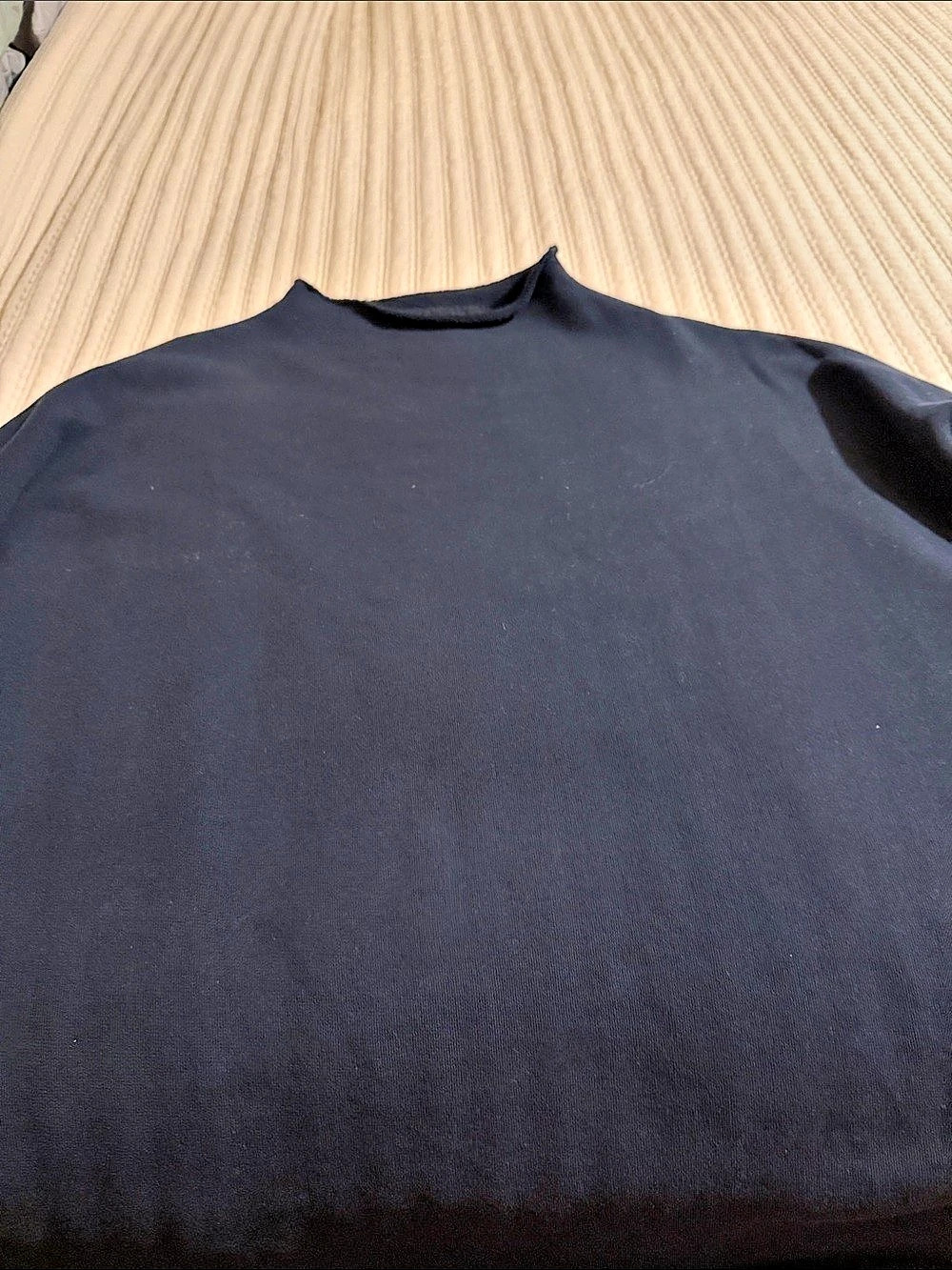 Frank & Eileen Black Cotton Mock Neck Top